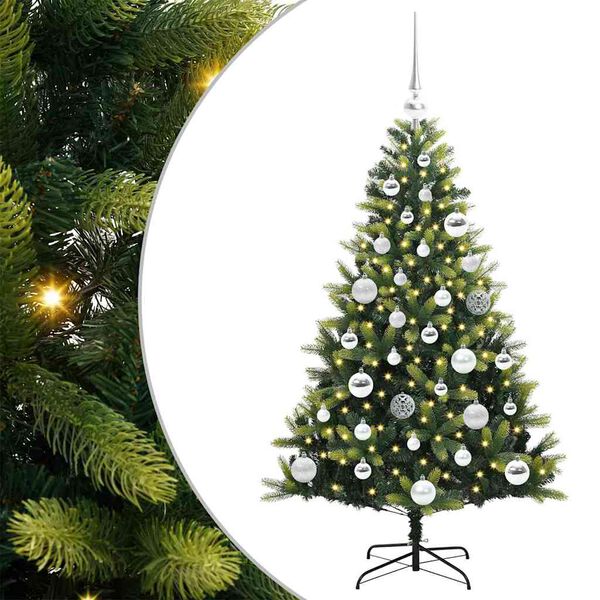 vidaXL Albero di Natale Artificiale Pieghevole 150 LED Verde 120 cm