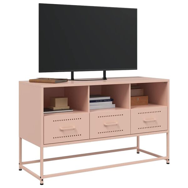 vidaXL Mobile TV Rosa 100,5x39x60,5 cm in Acciaio