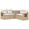 vidaXL Set di divani 5 pz Beige e Bianco Crema