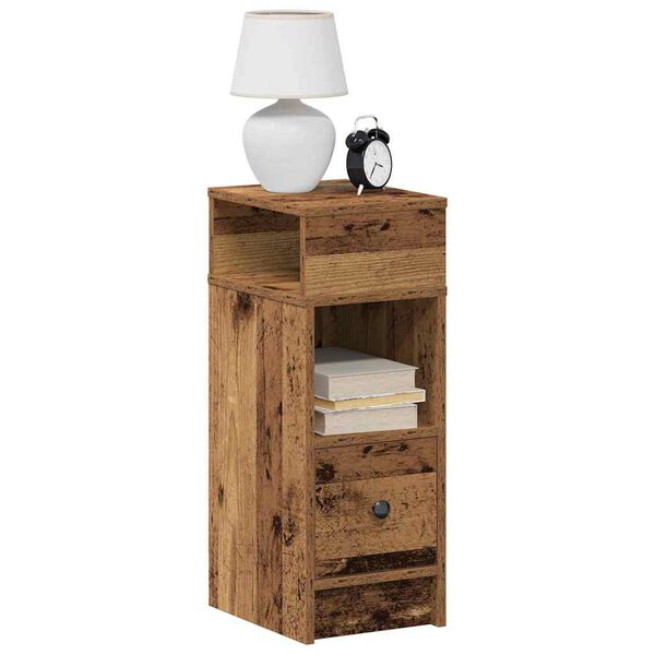 vidaXL Comodini 2 pz con Cassetto Legno Antico 25x31x66 cm