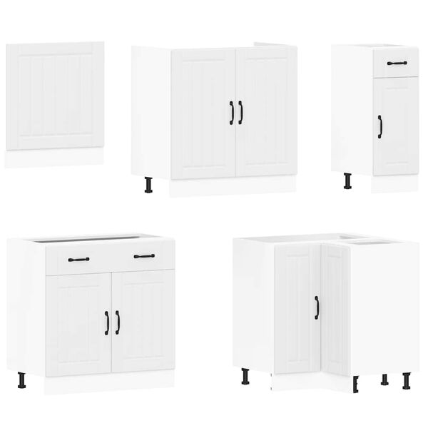 vidaXL Set Mobili da Cucina 11 pz Lucca Bianchi Legno Multistrato