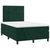 vidaXL Giroletto a Molle con Materasso Verde Scuro 120x190 cm Velluto