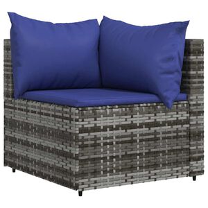 vidaXL Divano Angolare da Giardino con Cuscini in Polyrattan Grigio