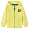 vidaXL Felpa con Cappuccio e Cerniera per Bambini Giallo Chiaro 128