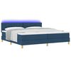 vidaXL Letto a Sorgente LED con strisce LED Blu 200 x 200 cm Tessuto