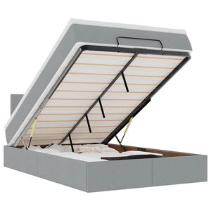 vidaXL Pouf Letto con Materasso Grigio Chiaro 120x190 cm in Tessuto