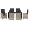 vidaXL Set da Pranzo per Giardino 7 pcs Grigio chiaro polyrattan
