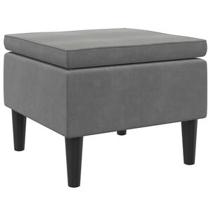 vidaXL Poggiapiedi con Gambe in Legno Grigio Scuro in Velluto