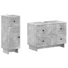 vidaXL Set di Armadi da Bagno da 2 Pezzi EDE Grigio Cemento