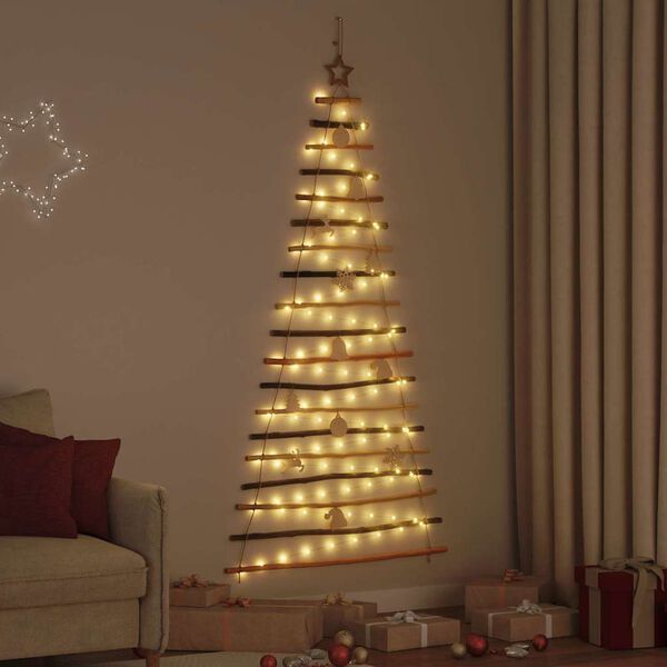 vidaXL Albero di Natale Naturale 180 cm legno massiccio di frassino