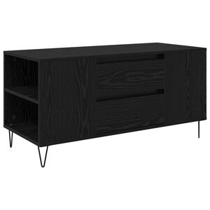 vidaXL Tavolino da salotto con cassetto Rovere Nero 102 x 44,5 x 50 cm