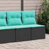 vidaXL Set Divani da Giardino con Cuscini 2 pz Nero Polyrattan Acacia