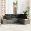 vidaXL Set Divano da Giardino 4 pcs Grigio polyrattan