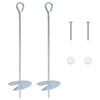 vidaXL Ancora per Terra 2 pcs Argento &Oslash;10 x 40 cm Metallo Galvanizzato