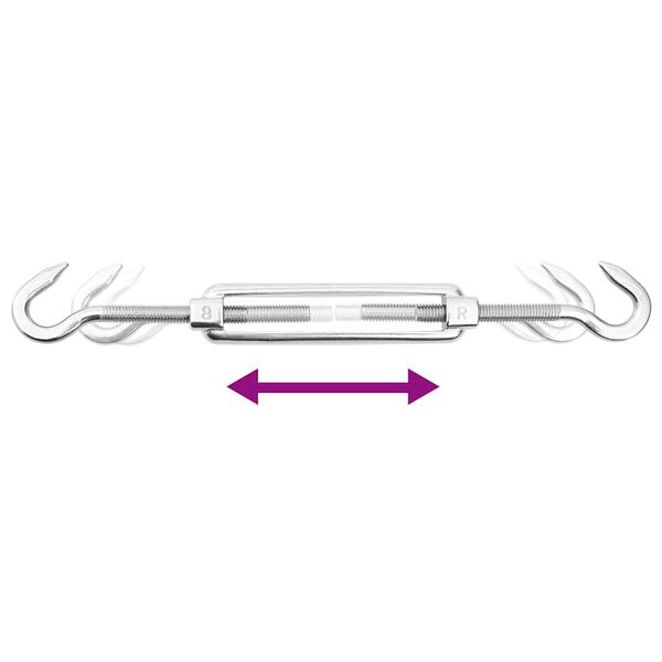 vidaXL Set Accessori per Vela Parasole 8 pz in Acciaio Inossidabile