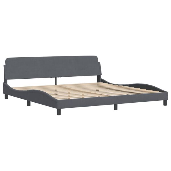 vidaXL Letto con Materasso Grigio Scuro 200x200 cm Velluto