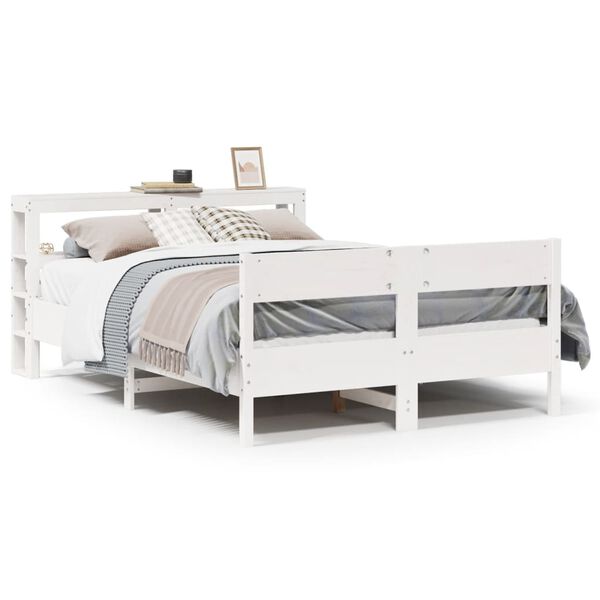 vidaXL Letto senza Materasso Bianco 120x190 cm Legno Massello di Pino