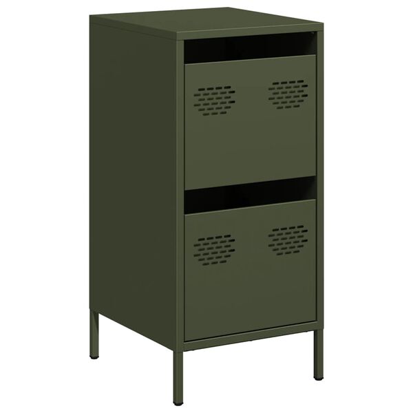 vidaXL Credenza Verde Oliva 35x39x73,5 cm in Acciaio Laminato a Freddo