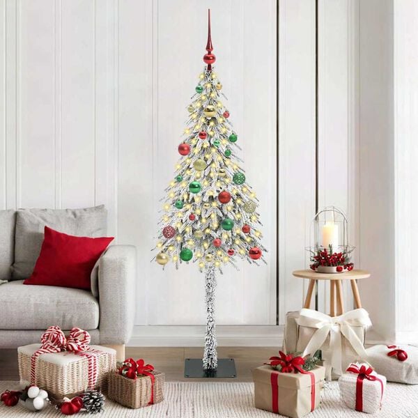 vidaXL Albero di Natale con 150 LED Bianco 150 cm PE e Acciaio