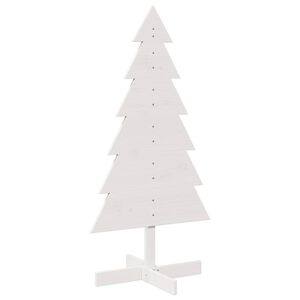 vidaXL Albero di Natale Decorativo Bianco 120cm Legno Massello di Pino