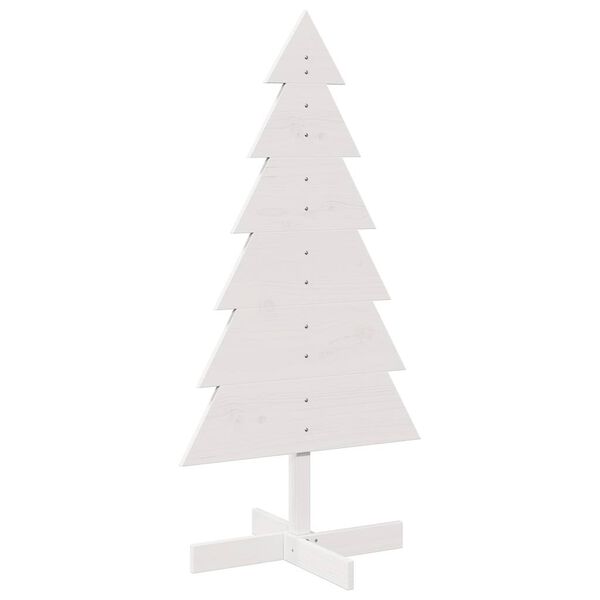 vidaXL Albero di Natale Decorativo Bianco 120cm Legno Massello di Pino