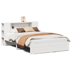 vidaXL Letto Libreria senza Materasso Bianco 140x190 cm Legno di Pino