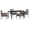 vidaXL Set da Pranzo per Giardino 5 pz Marrone polyrattan
