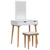 vidaXL Set Tavolo da Trucco FAUSKE 3 pz Bianco 76 x 50 x 143 cm