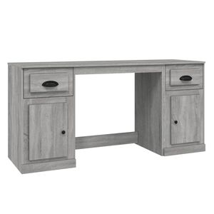 vidaXL Scrivania con Armadietto Grigio Sonoma in Legno Multistrato