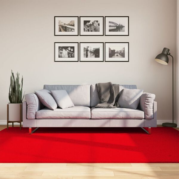 vidaXL Tappeto a Pelo Corto HUARTE Morbido e Lavabile Rosso 160x230cm