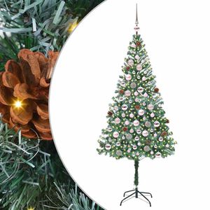 vidaXL Albero di Natale artificiale Verde 180 cm PVC e Acciaio