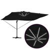 vidaXL Parasol Roma a braccio Nero e Nero 352 x 251 x 265 cm
