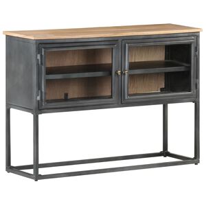 vidaXL Credenza Grigia 100x30x70 cm in Legno Massello di Acacia