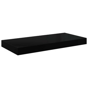 vidaXL Scaffale a Parete Nero Lucido 50x23,5x3,8 cm in MDF