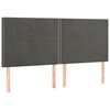 vidaXL Testiera Grigio Scuro 160x5x118/128 cm Velluto