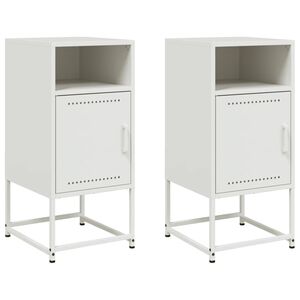 vidaXL Comodini 2 pz Bianchi 36x39x78 cm in Acciaio