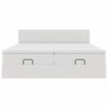 vidaXL Struttura Letto Pouf con Materassi Bianco 160x200 cm Similpelle
