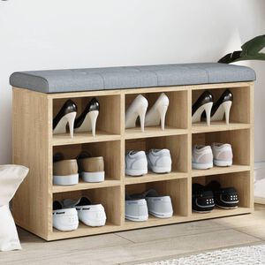 vidaXL Panca Scarpiera Rovere Sonoma 82x32x50 cm Legno Agglomerato