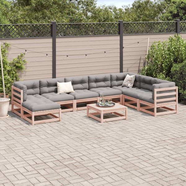 vidaXL Set Divani da Giardino 9 pz in Legno Massello Abete Douglas