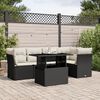 vidaXL Set Divano da Giardino 6 pz con Cuscini Nero in Polyrattan