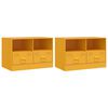 vidaXL Mobili TV 2 pz Giallo Senape 67x39x44 cm in Acciaio