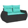 vidaXL Set Divani da Giardino 5 pz con Cuscini in Polyrattan Nero