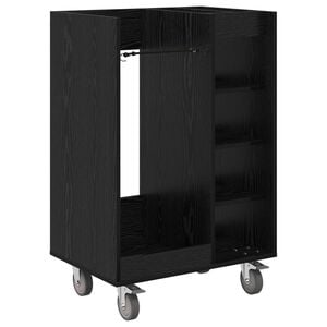 vidaXL Armadio per Golf con ruota Rovere Nero 65 x 45 x 98 cm