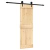 vidaXL Porta scorrevole Naturale e Nero 70 x 210 cm