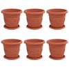 vidaXL Vasi per Piante 6 pcs Rosso Mattone &Oslash; 26 x 21.5 cm Plastica