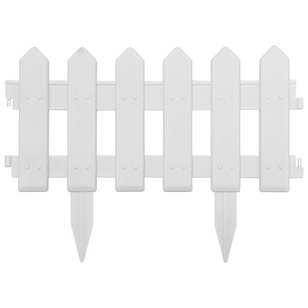 vidaXL Bordi per Prato 25 pz Bianchi 10 m in PP