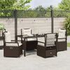 vidaXL Set da Pranzo per Giardino 5 pcs Marrone polyrattan