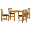 vidaXL Set da pranzo 5 pz Nero Legno di Quercia Massello
