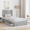 vidaXL Letto con Contenitore con testiera Grigio Sonoma 90 x 190 cm