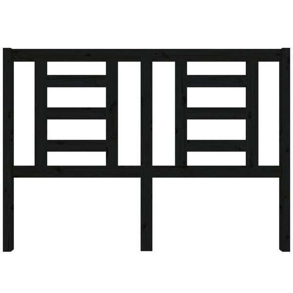 vidaXL Testiera per Letto Nera 141x4x100 cm in Legno Massello di Pino